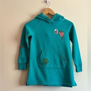 Teal Kids Hoodie with Fun Patches